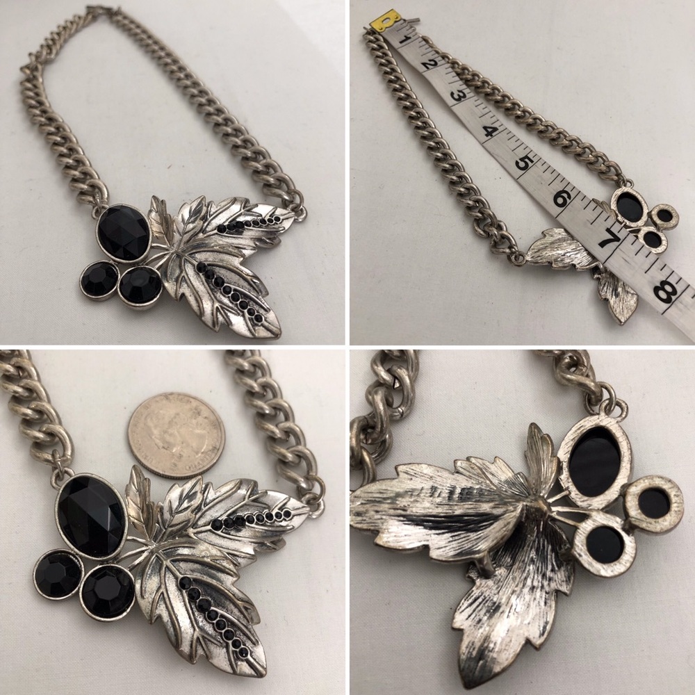 Statement Necklace: Silver/Black Toggle Necklace - image 5